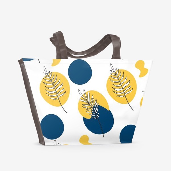 Пляжная сумка «Листья и минималистичные пятна»