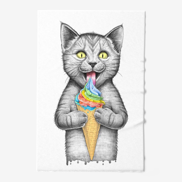 Полотенце «Кот с мороженым»