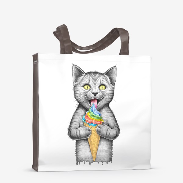 Сумка-шоппер «Кот с мороженым»
