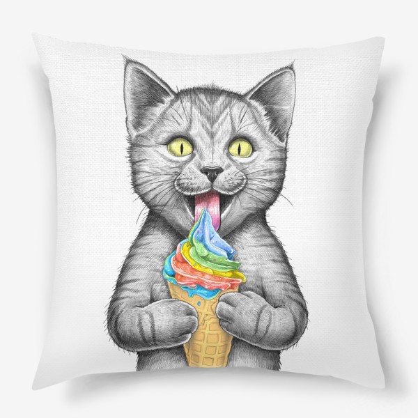 Подушка «Кот с мороженым»