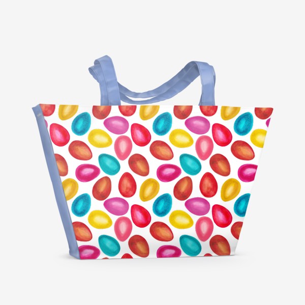 Пляжная сумка «Паттерн цветные пасхальные яйца»