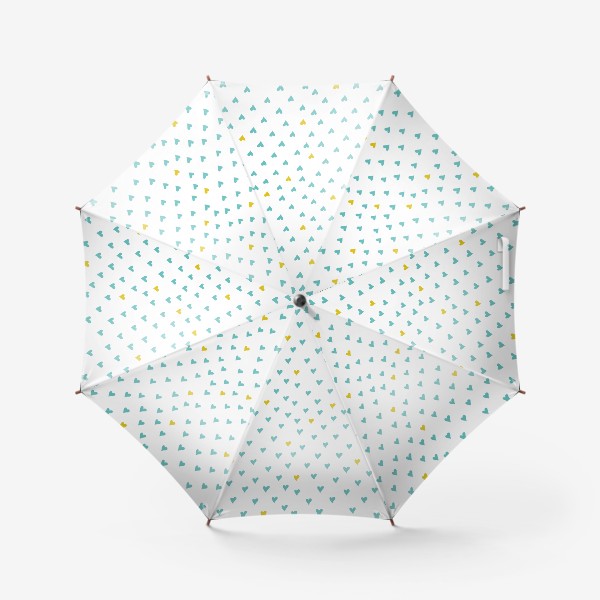 Зонт «Паттерн с желтыми и голубыми сердечками»