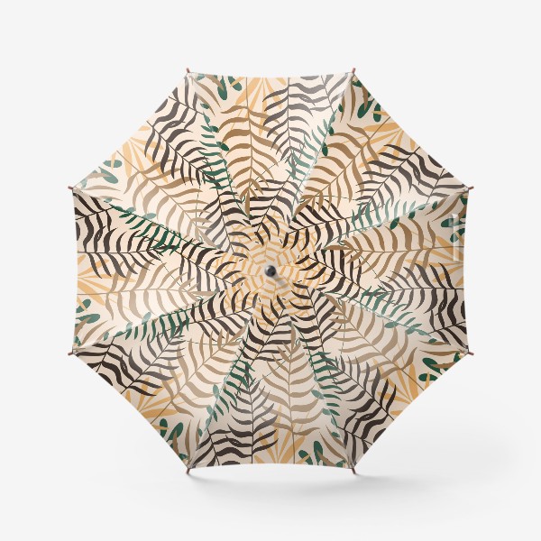 Зонт &laquo;Тропический принт с листьями&raquo;