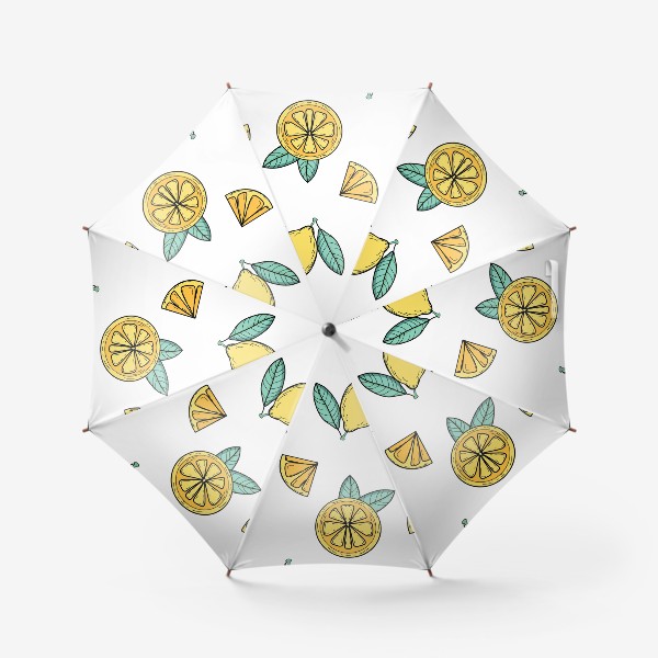 Зонт «Лимоны и листья»