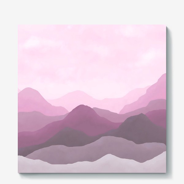 Холст &laquo;Розовый горный пейзаж&raquo;