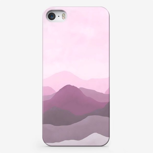 Чехол iPhone «Розовый горный пейзаж»