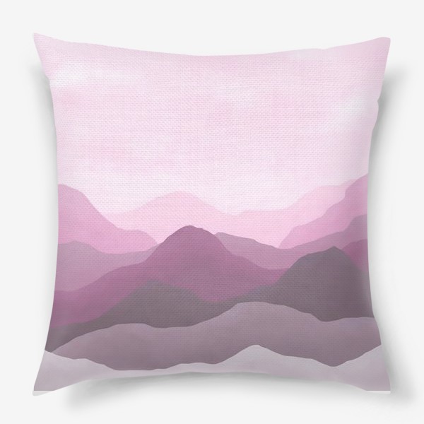 Подушка «Розовый горный пейзаж»