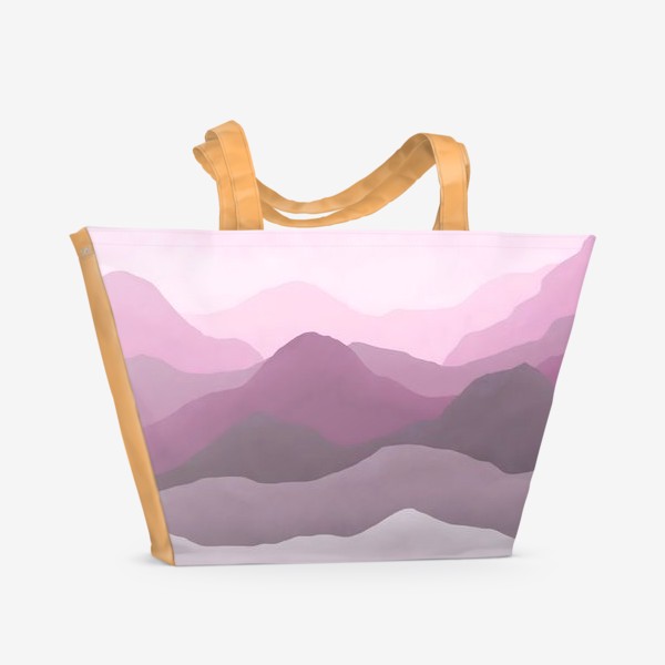 Пляжная сумка &laquo;Розовый горный пейзаж&raquo;