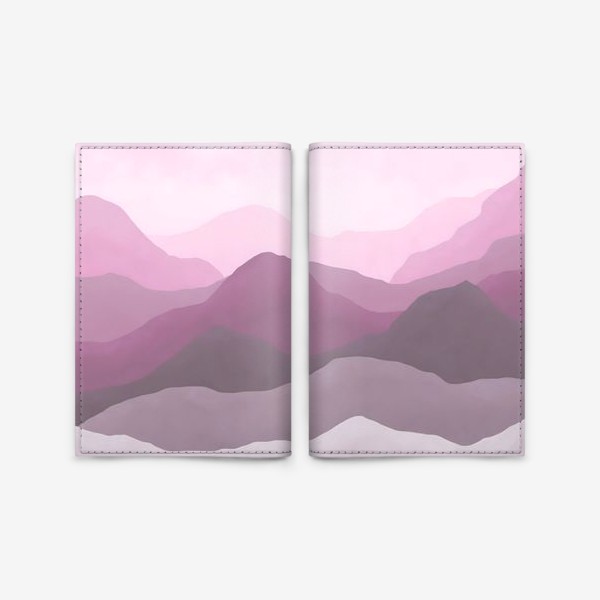 Обложка для паспорта «Розовый горный пейзаж»