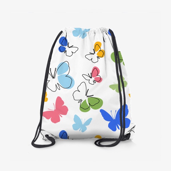 Рюкзак «Бабочки.Бесшовный летний паттерн с разноцветными бабочками.»