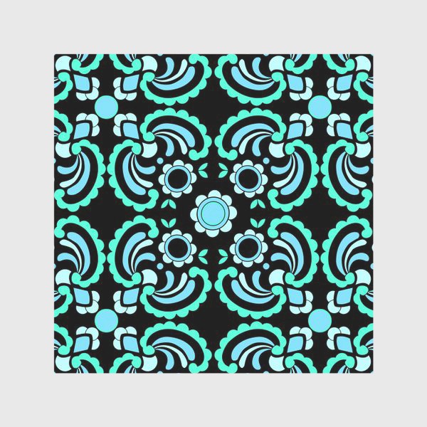 Скатерть «Сине-зеленый орнамент »