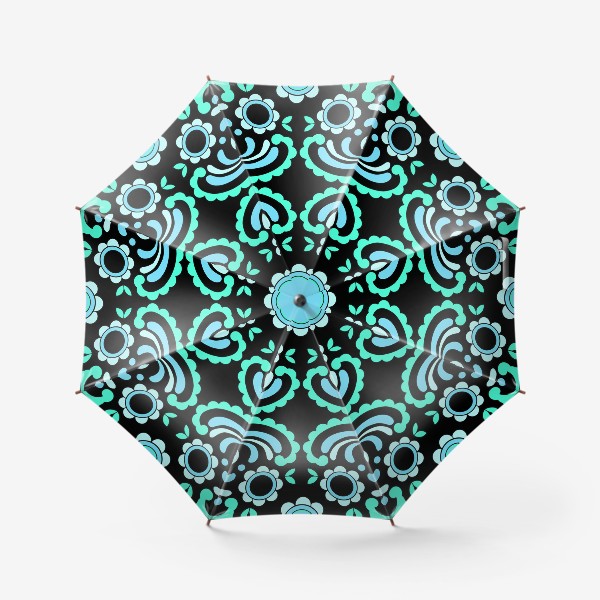 Зонт «Сине-зеленый орнамент »