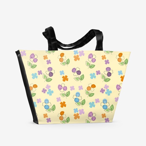 Пляжная сумка «Цветы.Бесшовный летний паттерн с цветами.»