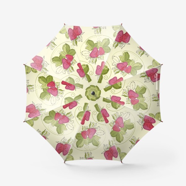 Зонт «Ягоды клубники. Бесшовная текстура с клубникой.»