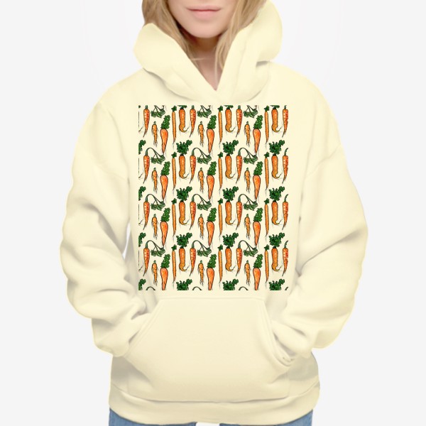 Худи «Паттерн яркие морковки»