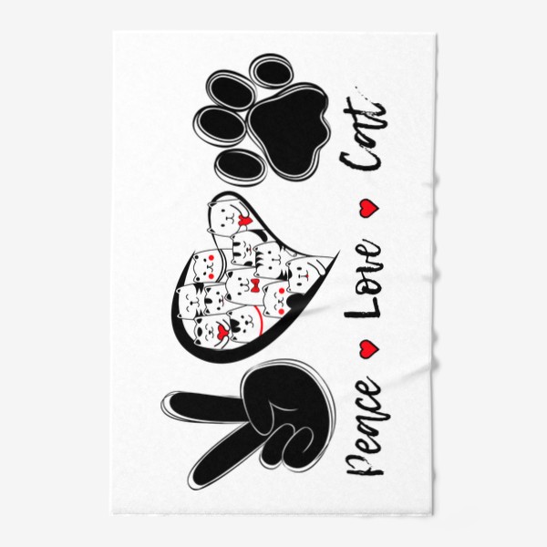 Полотенце «Мир Любовь Коты»