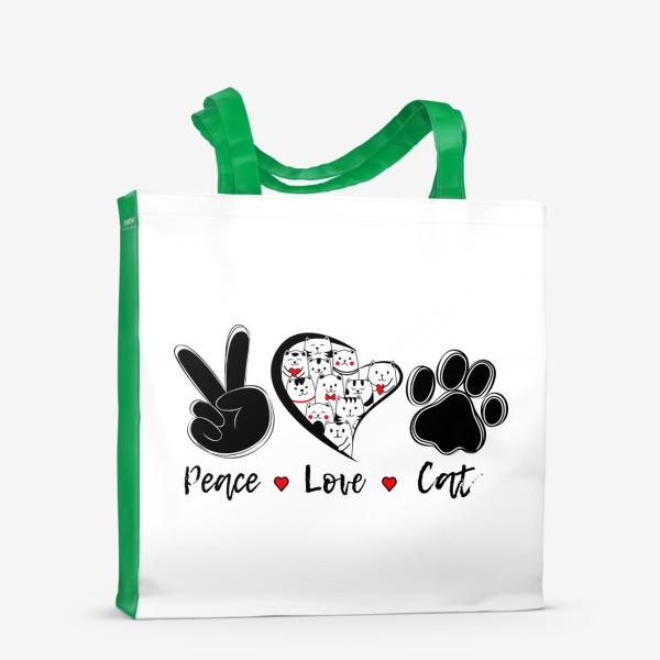 Сумка-шоппер «Мир Любовь Коты»