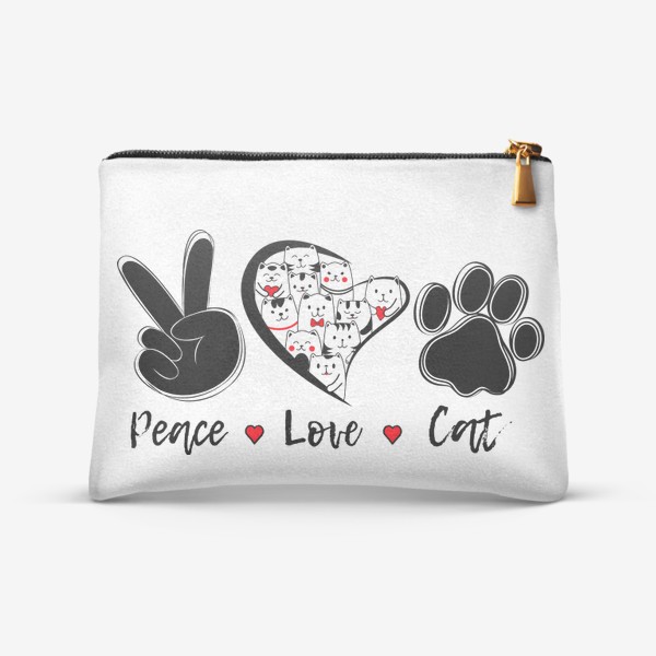 Косметичка «Мир Любовь Коты»