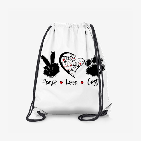 Рюкзак «Мир Любовь Коты»