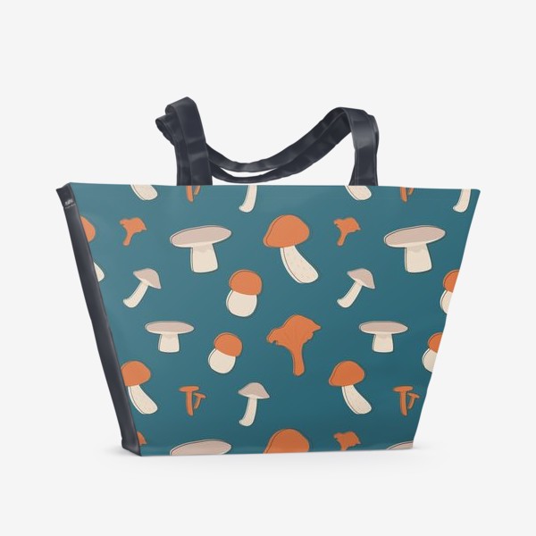 Пляжная сумка «Паттерн с грибами»