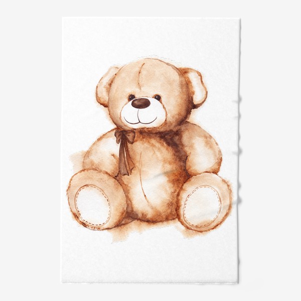 Полотенце «Акварельный плюшевый мишка Тедди мягкая детская игрушка»