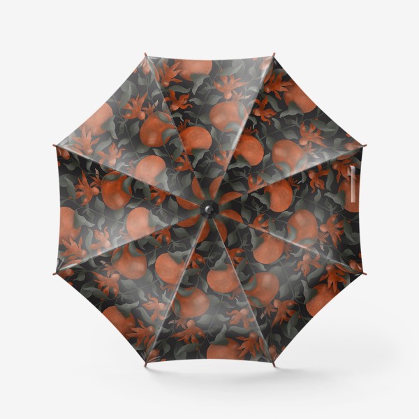 Зонт «Акварельный гранат. Ботанический фруктовый паттерн»