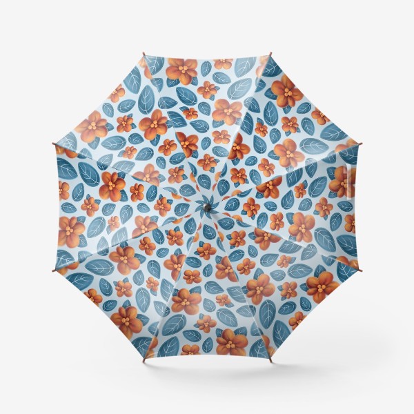 Зонт «Бесшовный паттерн с оранжевыми цветами»