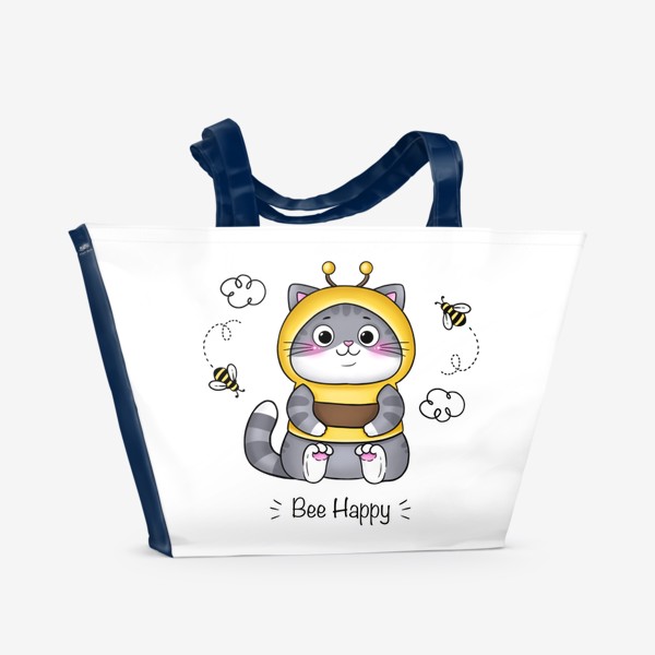 Пляжная сумка «Котик пчелка»