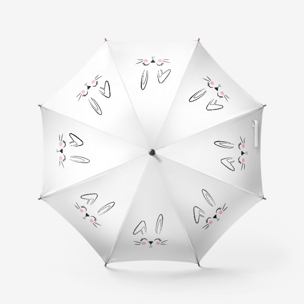 Зонт «Мимимишная мордочка зайца с частичным контуром»