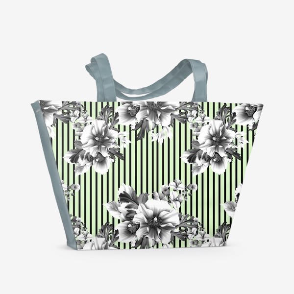 Пляжная сумка «Графические цветы»