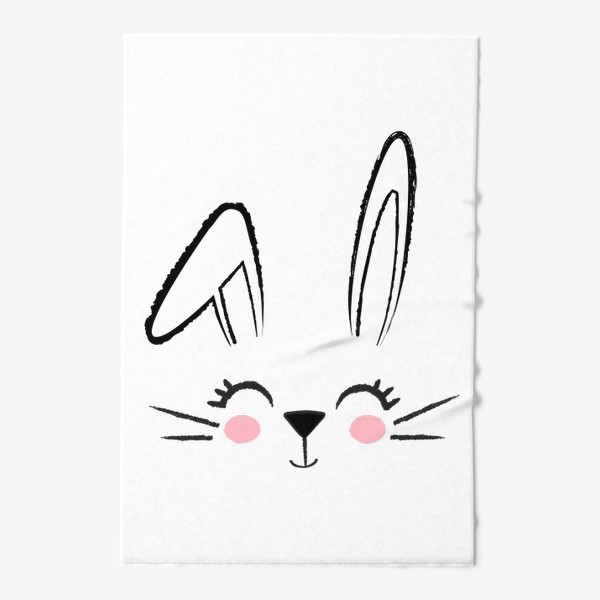 Полотенце «Мимимишная мордочка зайца с частичным контуром»