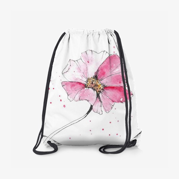 Рюкзак «Розовый цветок акварель»