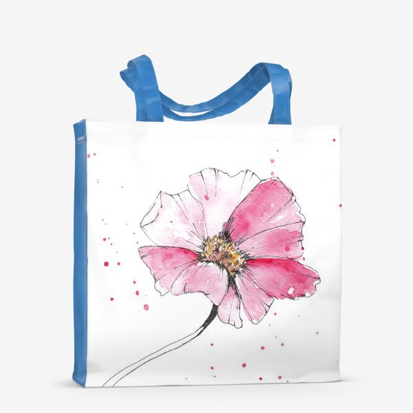 Сумка-шоппер «Розовый цветок акварель»