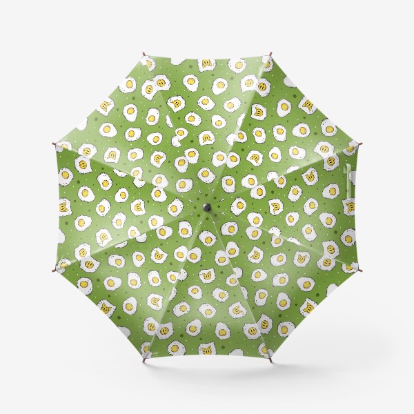 Зонт «Яичница на зелёном фоне @foxartki»