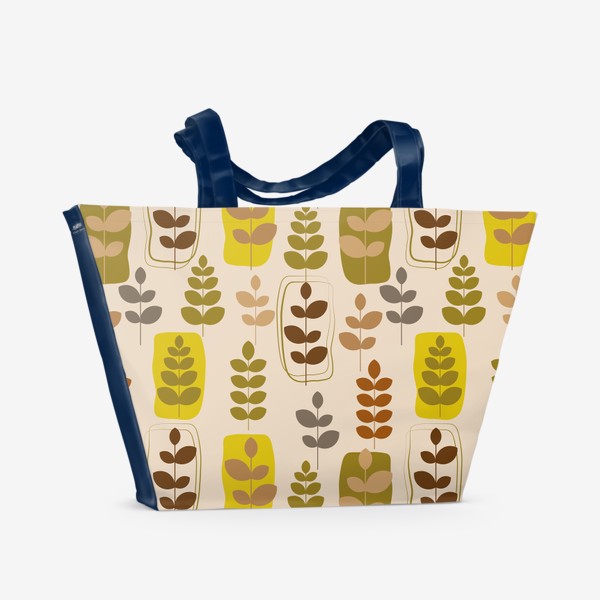 Пляжная сумка &laquo;Листья. Паттерн бесшовный с  листьями.&raquo;