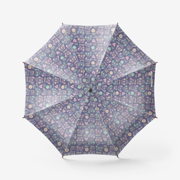 Зонт «Паттерн с наушниками и футбольным мячом»