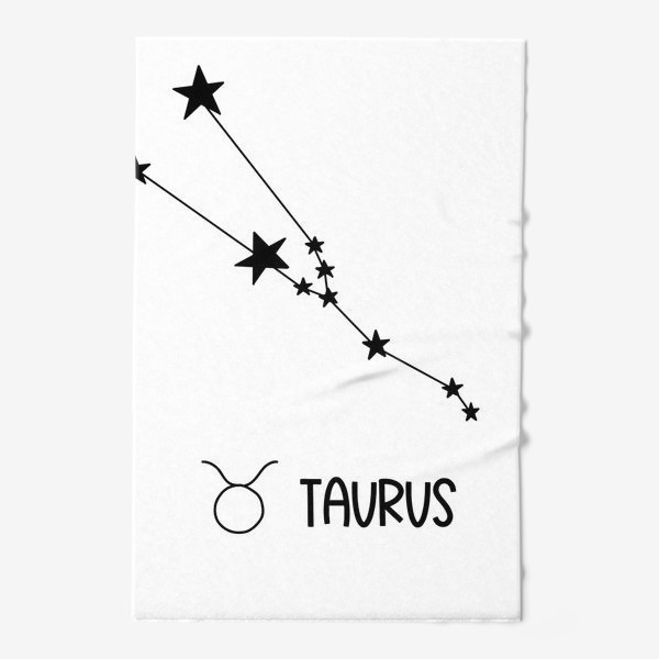 Полотенце «знак созвездия с знаком и словом Телец, the sign of the constellation with the sign and the word Taurus»