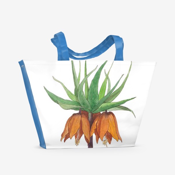 Пляжная сумка «Ботаника. Цветы. Рябчик»