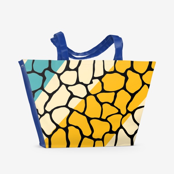 Пляжная сумка «Кожа жирафа в ретро цветах»