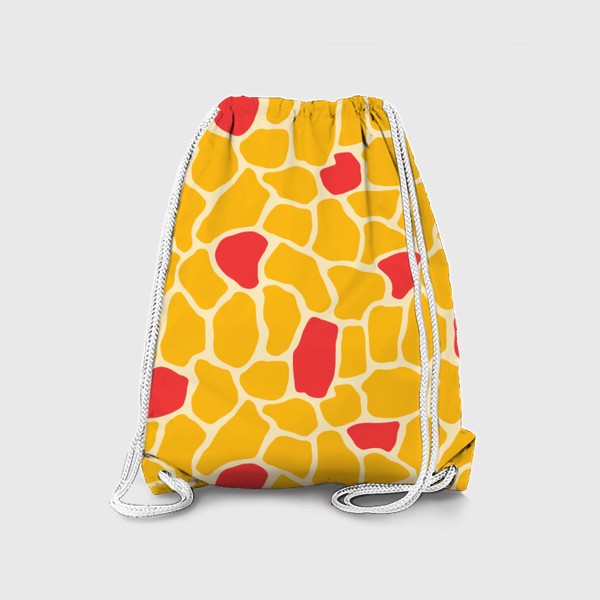 Рюкзак «Принт пятна жирафа в желтом и красном цвете»