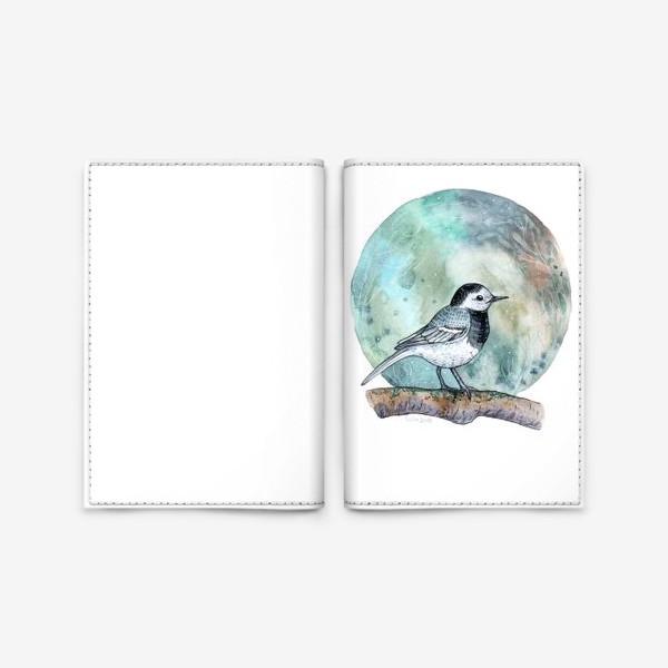 Обложка для паспорта «Птица Трясогузка»