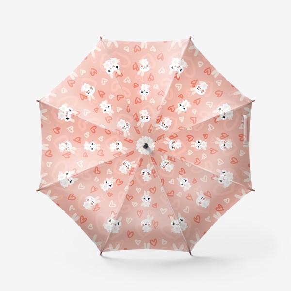 Зонт «Зайки и сердечки, розовый»
