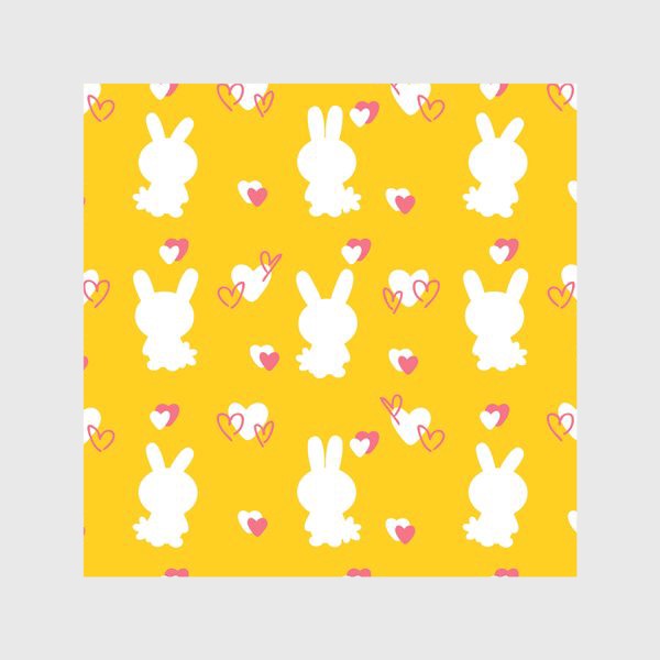 Скатерть «Кролики и сердечки, пасхальный желтый»