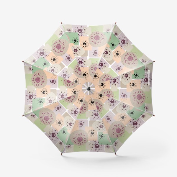 Зонт «Цветы.Принт бесшовный с контурными цветами.»