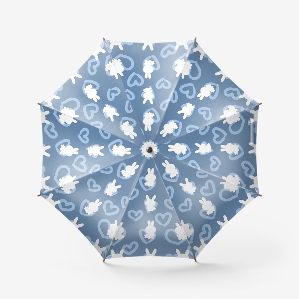 Зонт «Кролики и сердечки, пасхальный голубой»