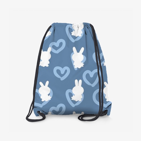 Рюкзак «Кролики и сердечки, пасхальный голубой»