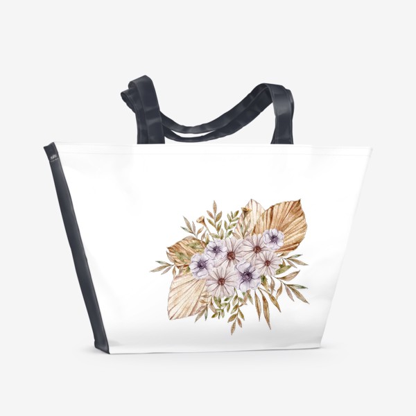 Пляжная сумка &laquo;Бохо букет. Цветочная акварельная иллюстрация. Принт для одежды. Свадебный букет&raquo;