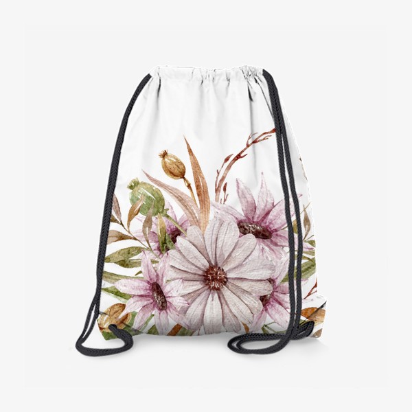 Рюкзак «Весенний букет. Цветочная акварельная иллюстрация. Принт для одежды. Свадебный букет»