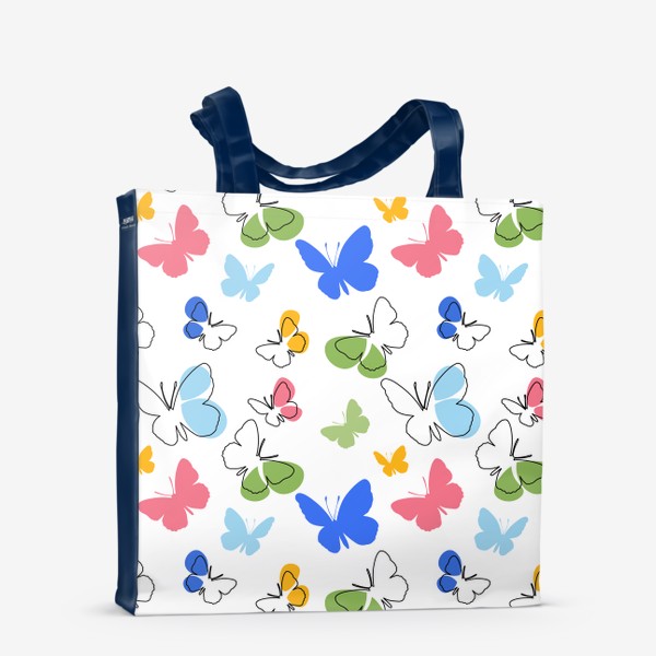 Сумка-шоппер «Бабочки.Бесшовный летний паттерн с разноцветными бабочками.»