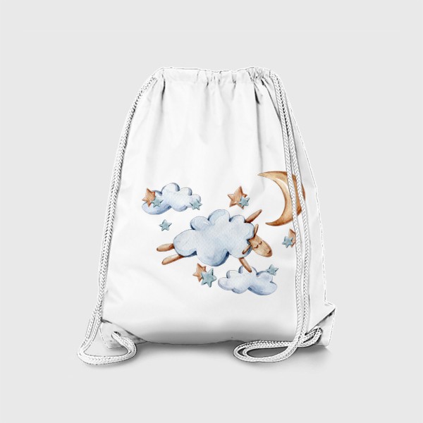 Рюкзак «Овечка в облаках. Детский милый принт. Акварельная иллюстрация для детей.»